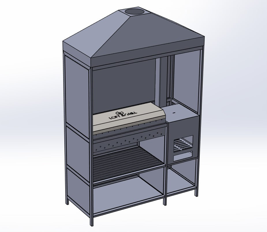 3D-проект мангал-станции LOFT & GRILL с вытяжным колпаком